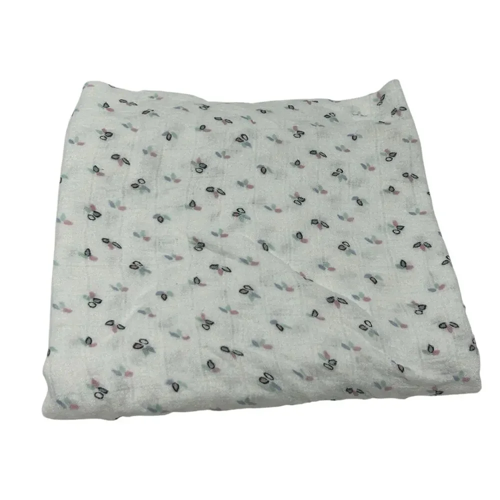 Aden + Anais Floral Print Muslin Swaddle Blanket Viscose Bamboo Pink Blue Green